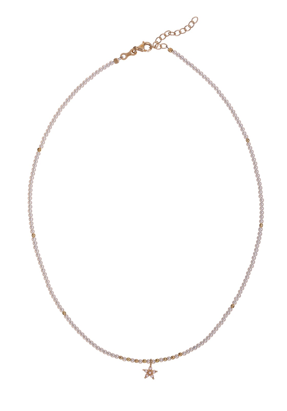Alisia Něžný pozlacený náhrdelník s umělými perlami AL4909-Oro