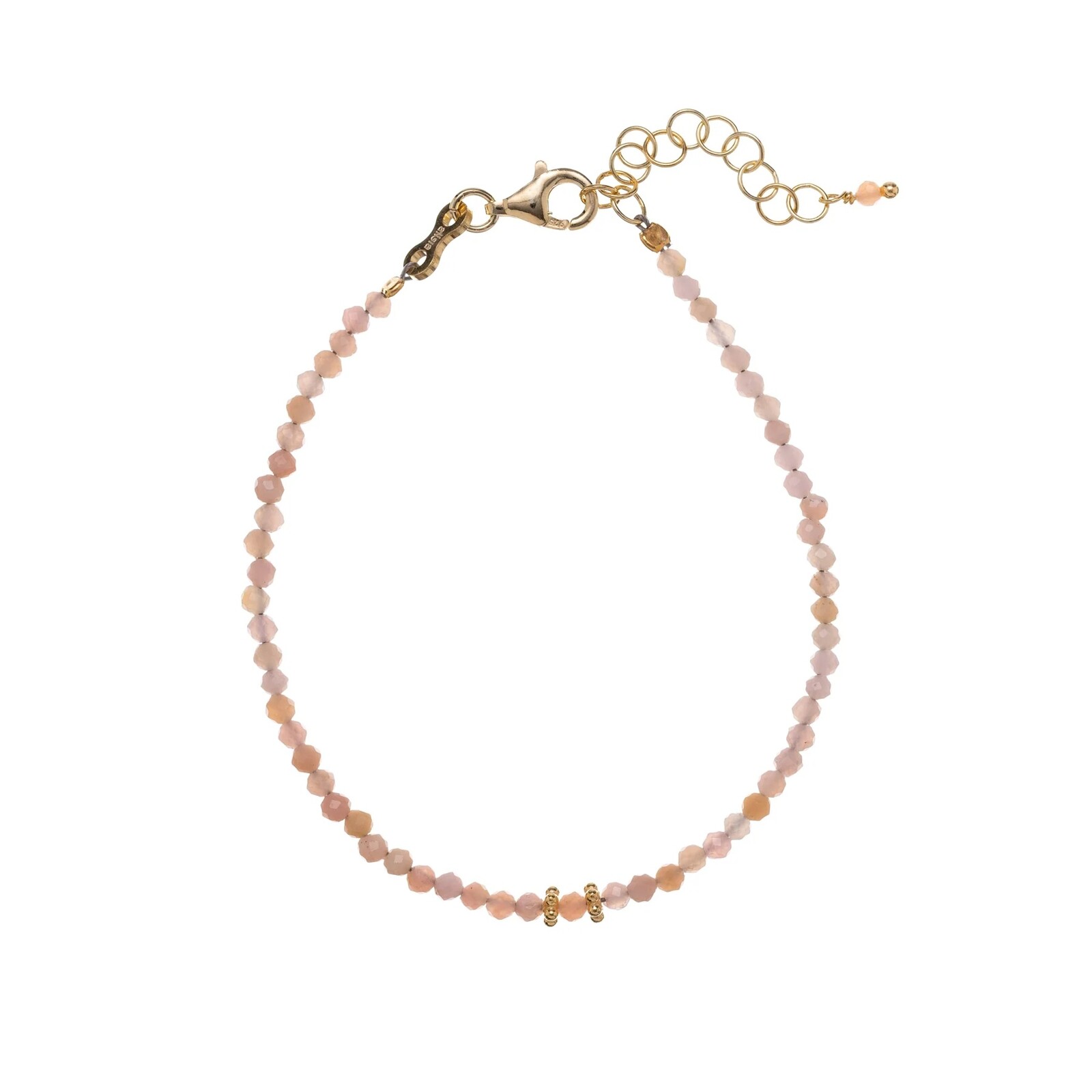 Alisia Pozlacený náramek s korálky růžového opálu AL1631-Oro-OpaleRosa