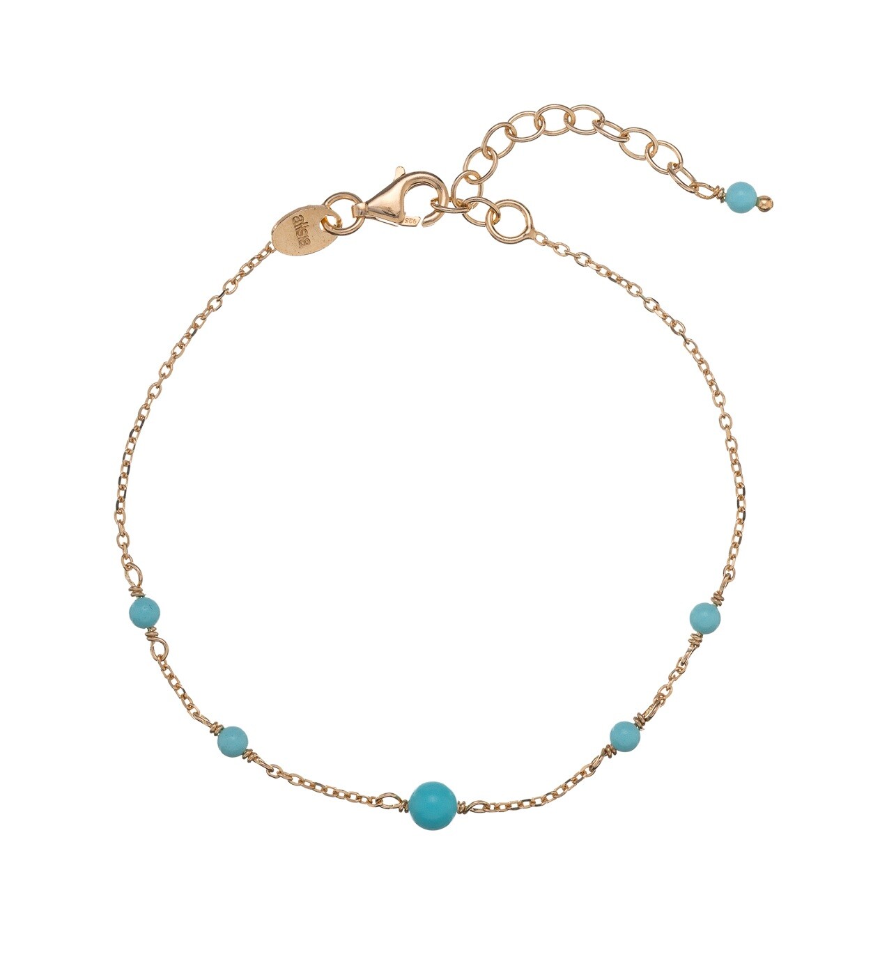 Alisia Půvabný pozlacený náramek s tyrkysem AL1207.01.069