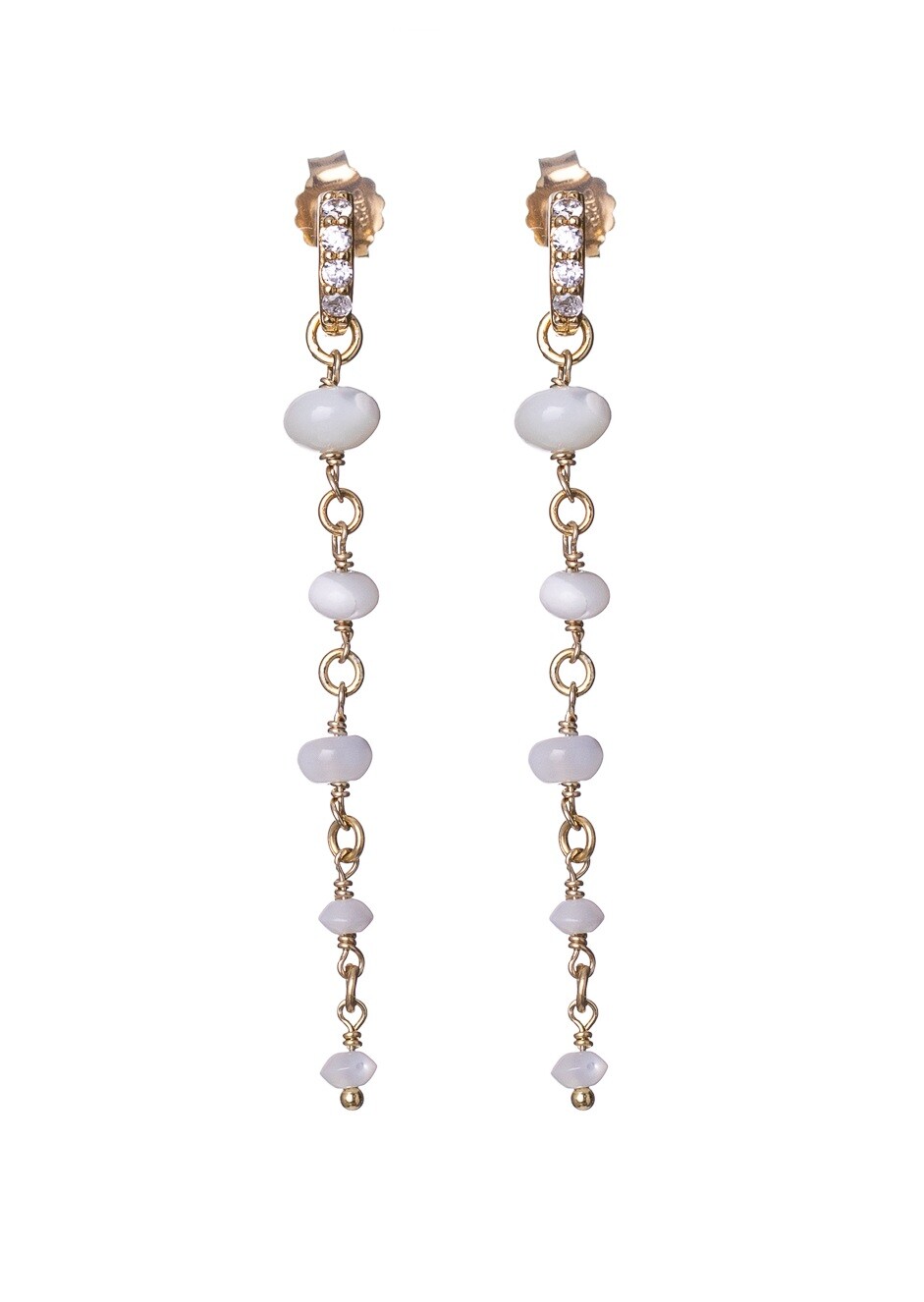 Alisia Dlouhé pozlacené náušnice s perletí AL3705.01.000