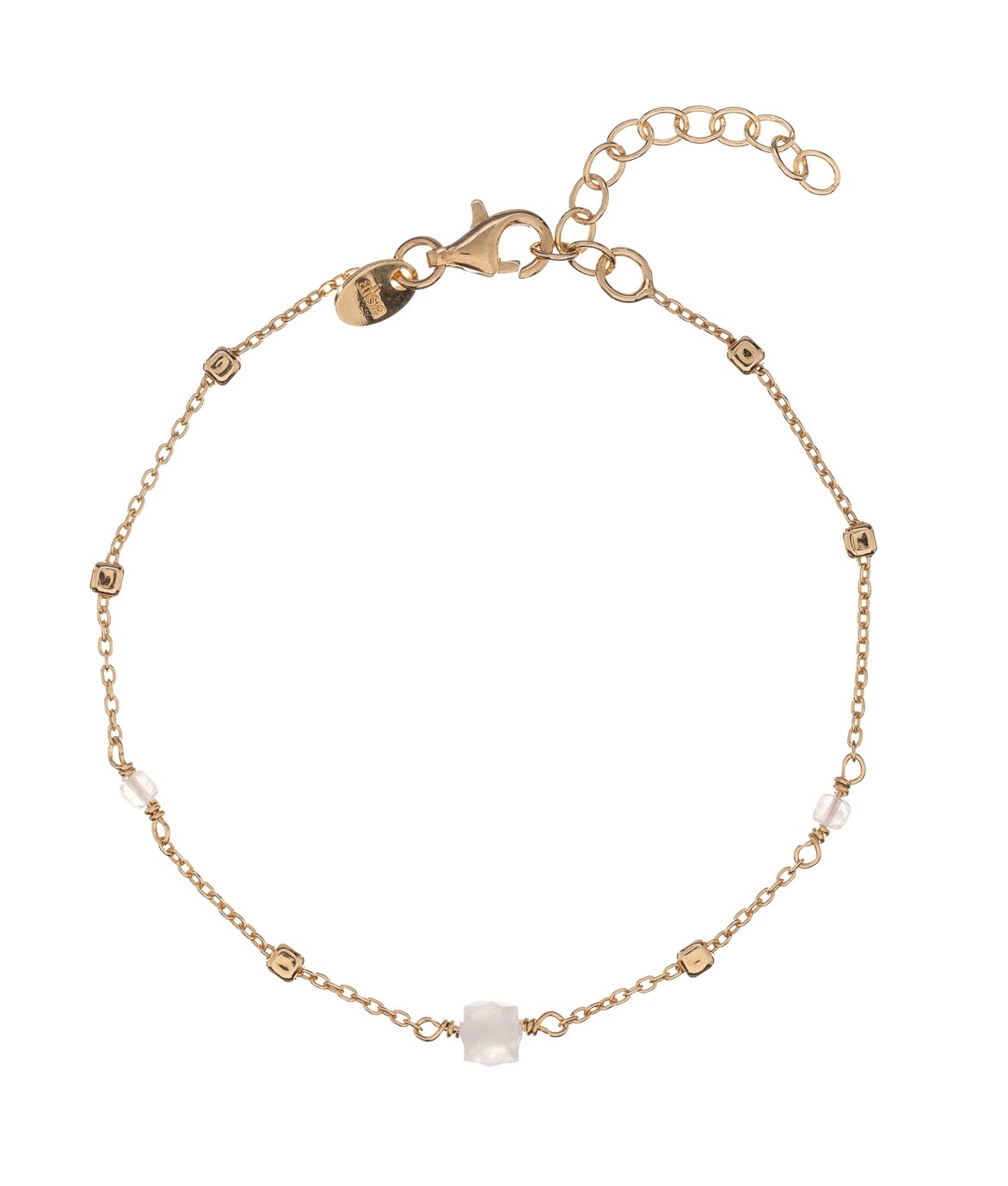 Alisia Pozlacený náramek s korálky měsíčního kamene AL4099.01.052