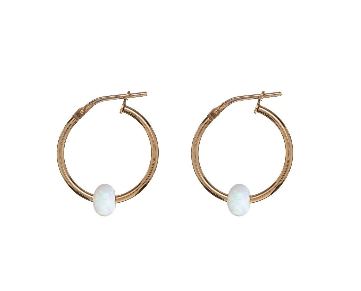 Alisia Pozlacené náušnice kruhy se syntetickým opálem AL4987.01.000