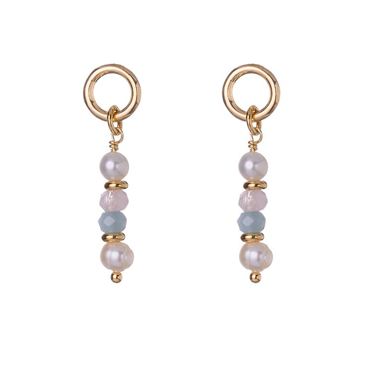 Alisia Okouzlující visací náušnice s pravými perlami a morganitem AL4512.01.000