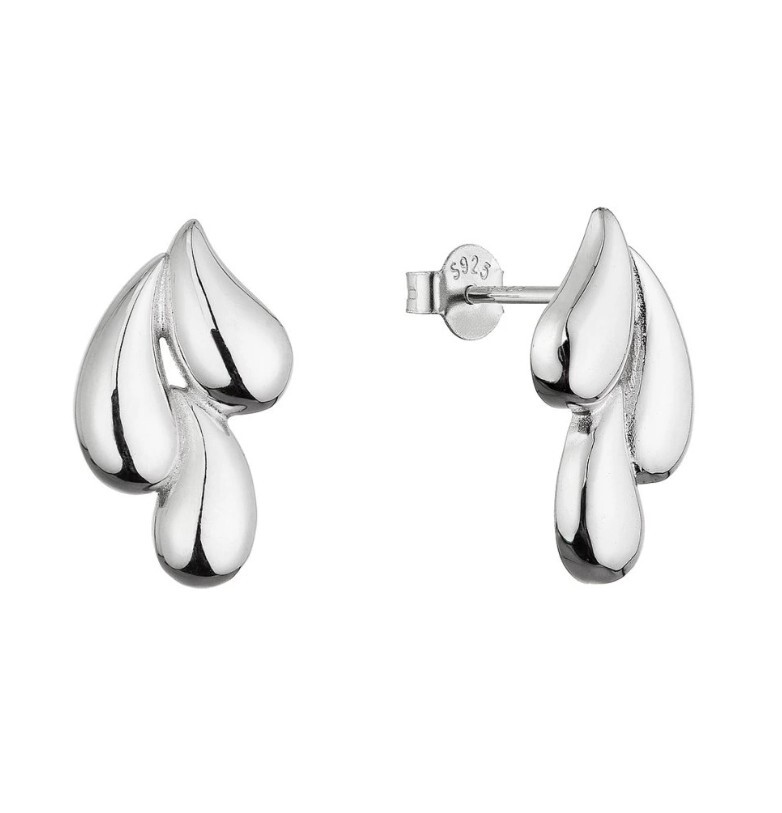 Evolution Group - Pavona Stříbrné visací náušnice Kapky 61083