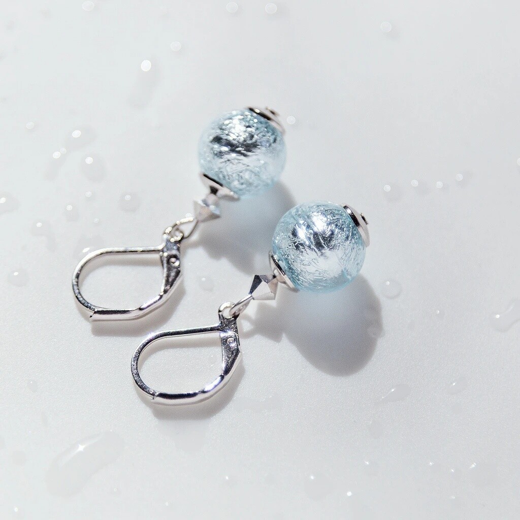 Lampglas Půvabné náušnice Ice Ice Baby s ryzím stříbrem v perlách Lampglas EER5/2/CHI