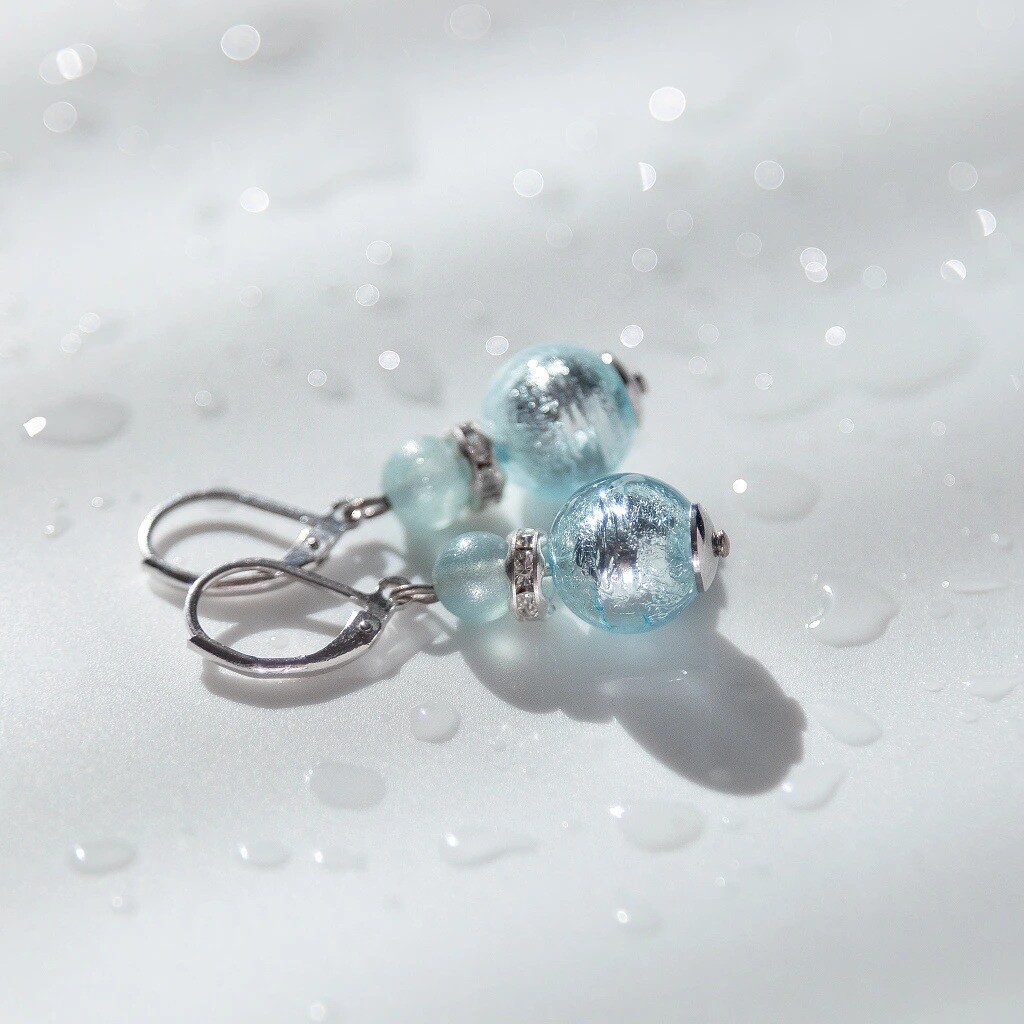 Lampglas Půvabné náušnice Ice Ice Baby s ryzím stříbrem v perlách Lampglas EER5/1/CHI