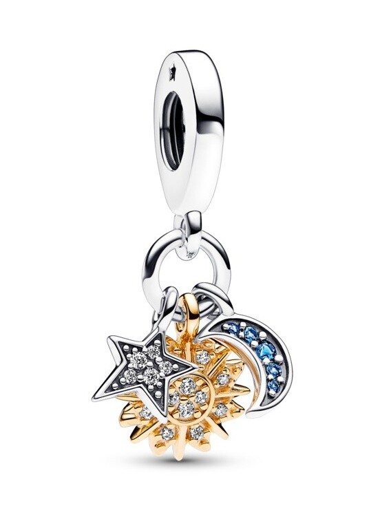 Pandora Trojitý visací přívěsek Měsíc, slunce a hvězda Moments 762676C01