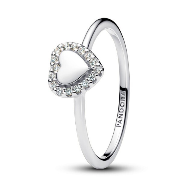 Pandora Romantický stříbrný prsten Srdce s aureolou Timeless 193801C01 50 mm