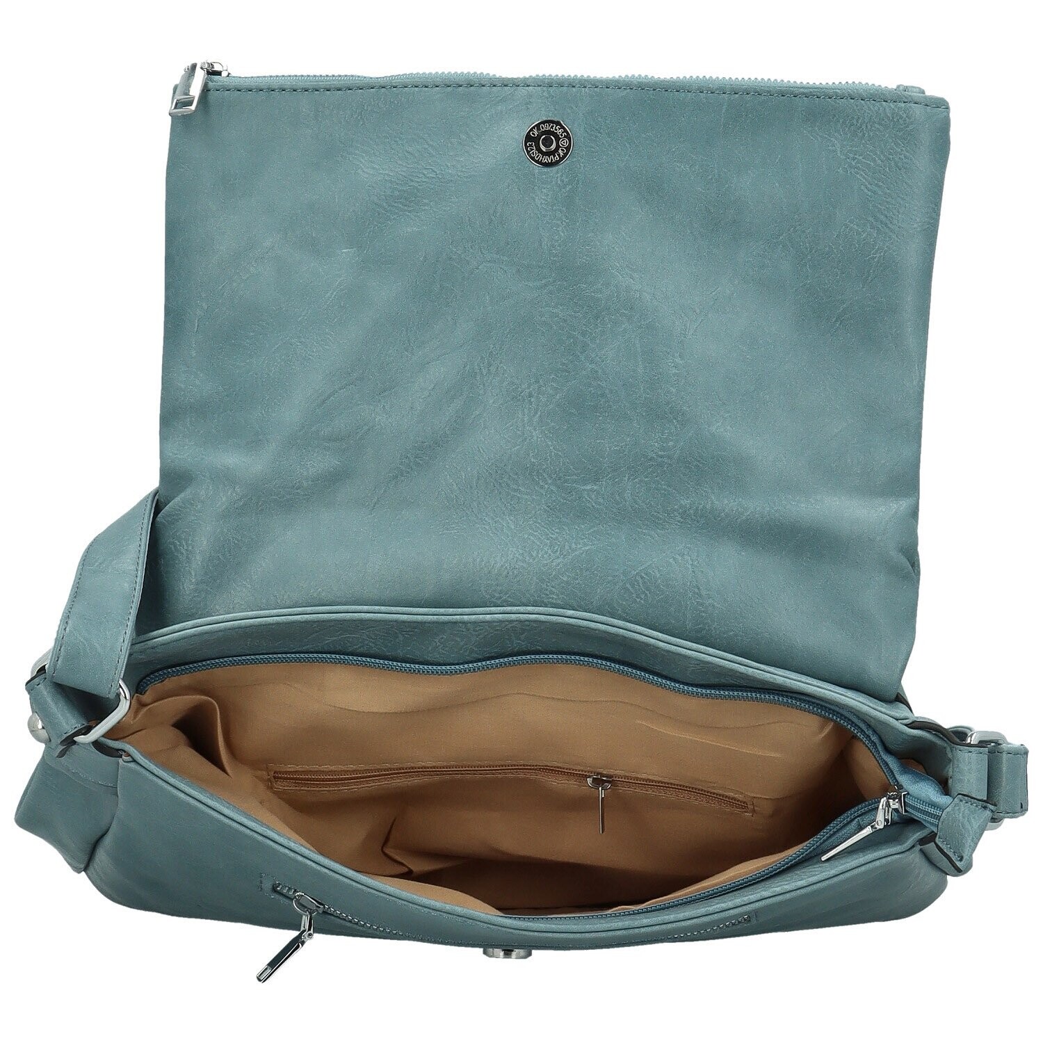 Trendy dámská koženková crossbody kabelka Rosalina, světle modrá