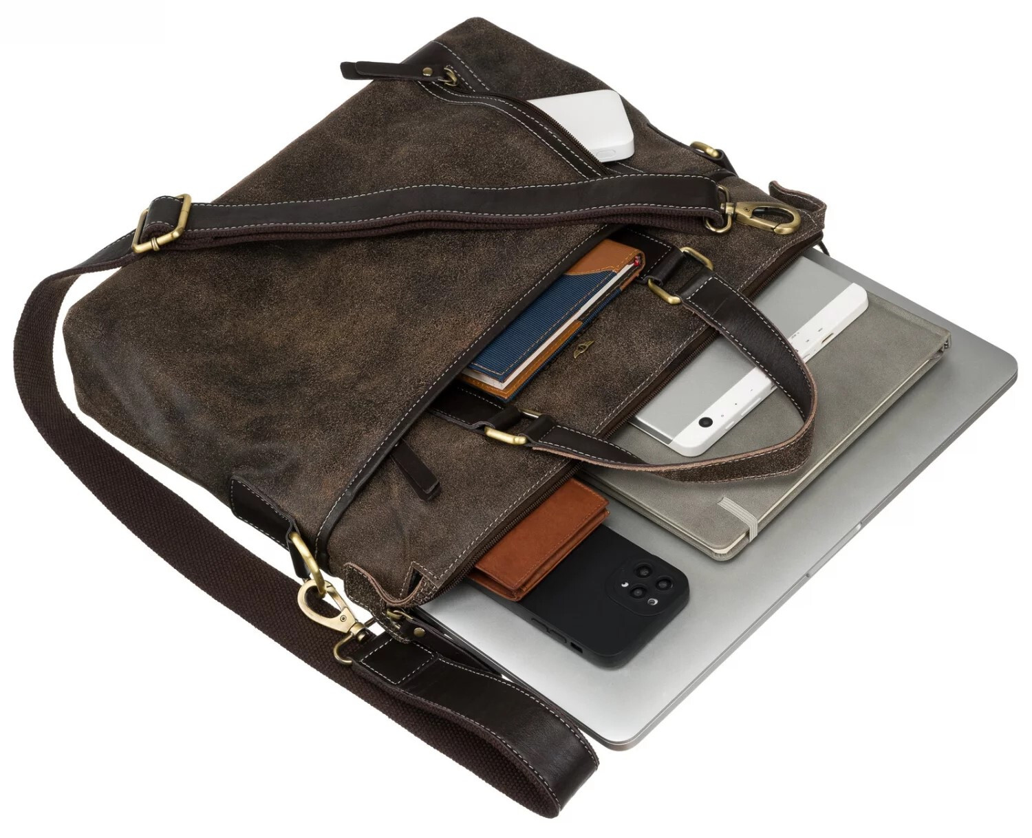 Módní pánská kožená business taška Peterson Villy, hnědá