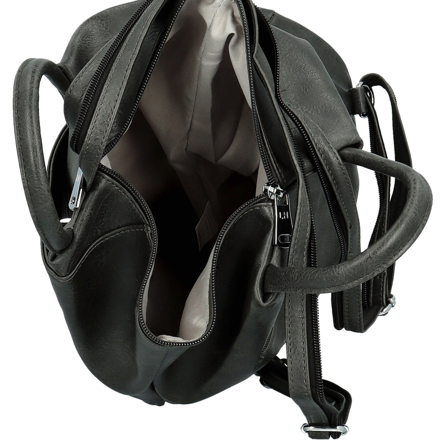 Trendy dámský koženkový batůžek Soleina, šedý