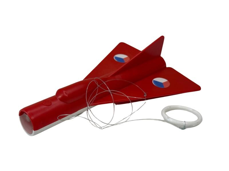 Zvukové letadlo MiG červené