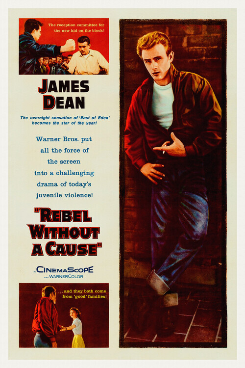 Europosters Ilustrace Rebel without a cause, Ft. James Dean, 26.7 × 40 cm