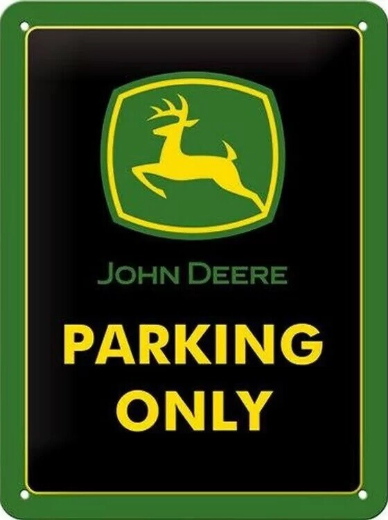 Postershop Plechová cedule John Deere Parking Only, 15 × 20 cm