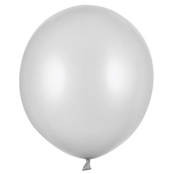 Balónky latexové metalické stříbrné 43 cm 25 ks