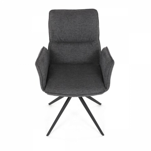 Jídelní židle šedá látka, 360° vratný mechanismus, černý kov DCH-D1328 GREY2 Autronic
