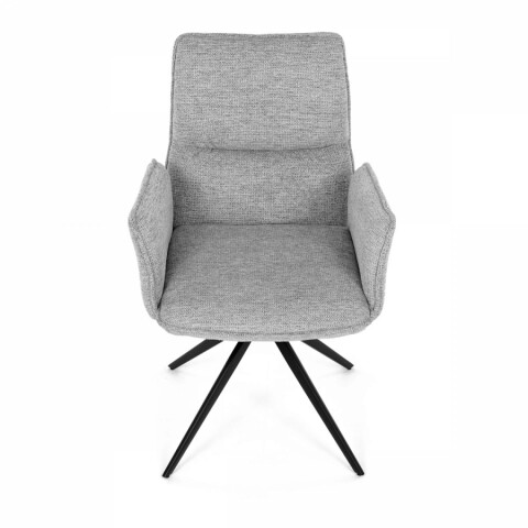 Jídelní židle šedá látka, 360° vratný mechanismus, černý kov DCH-D1328 SIL2 Autronic
