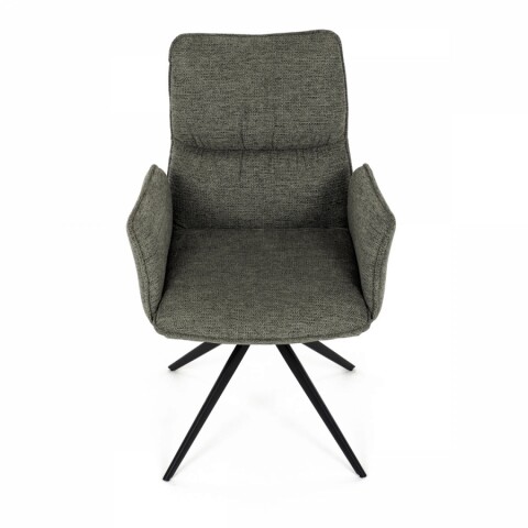 Jídelní židle zelená látka, 360° vratný mechanismus, černý kov DCH-D1328 GRN2 Autronic