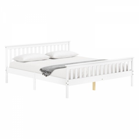 Manželská postel masiv borovice 180x200 bílá lakovaná TORINO Idea