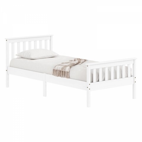 Postel masiv borovice 90x200 jednolůžko bílá lakovaná TORINO Akce, super cena, zlevněná doprava Idea