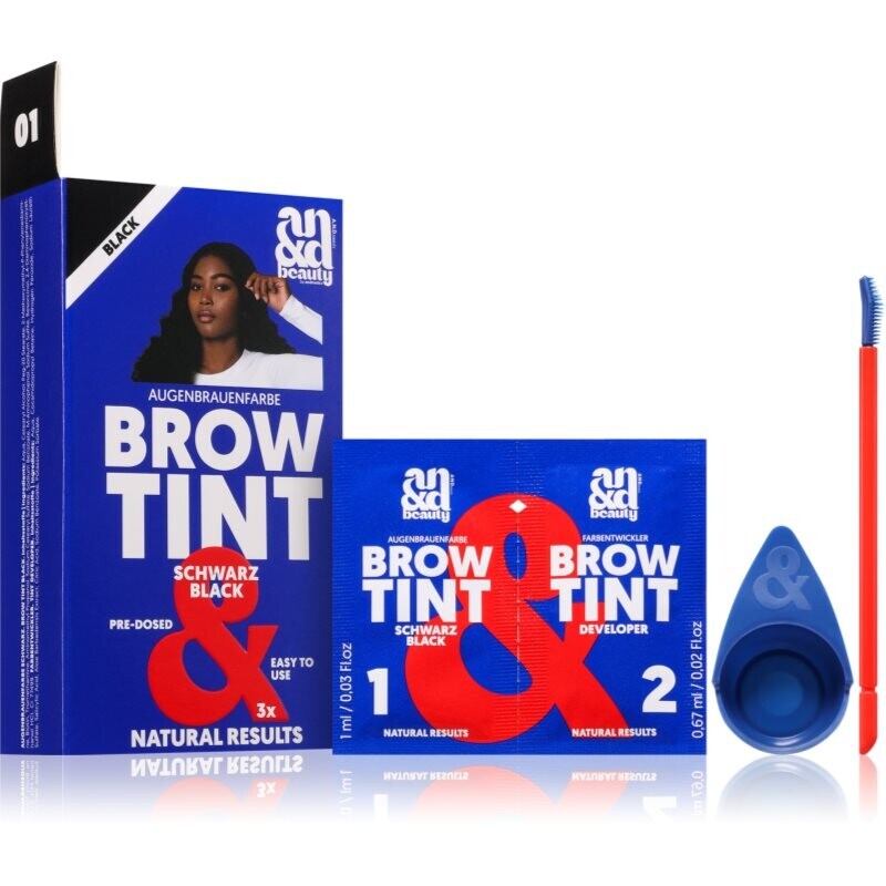 A.N.D. Beauty Brow Tint barva na obočí odstín Black 3x1.67 ml