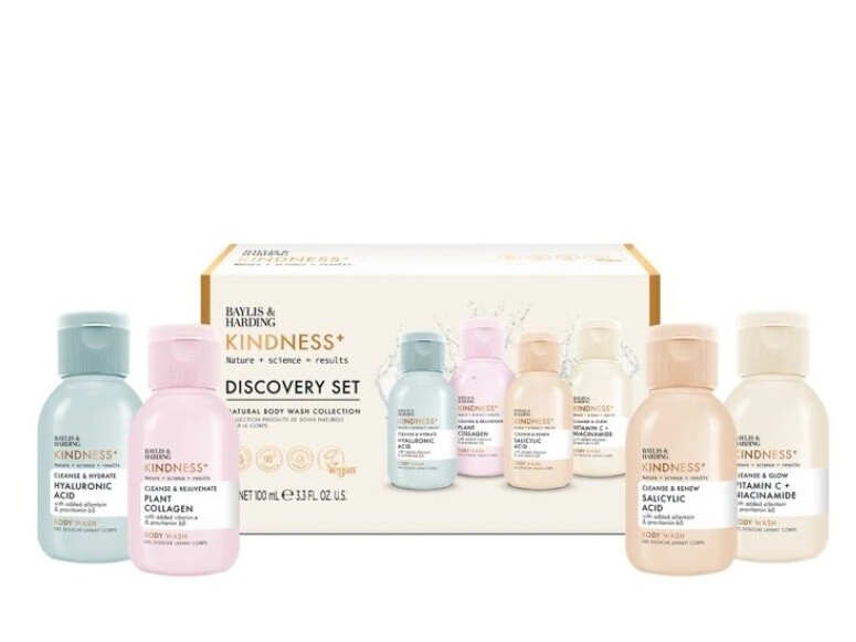 Baylis & Harding Dárková sada sprchových gelů Kindness+ Discovery Gift Set 4 x 100 ml