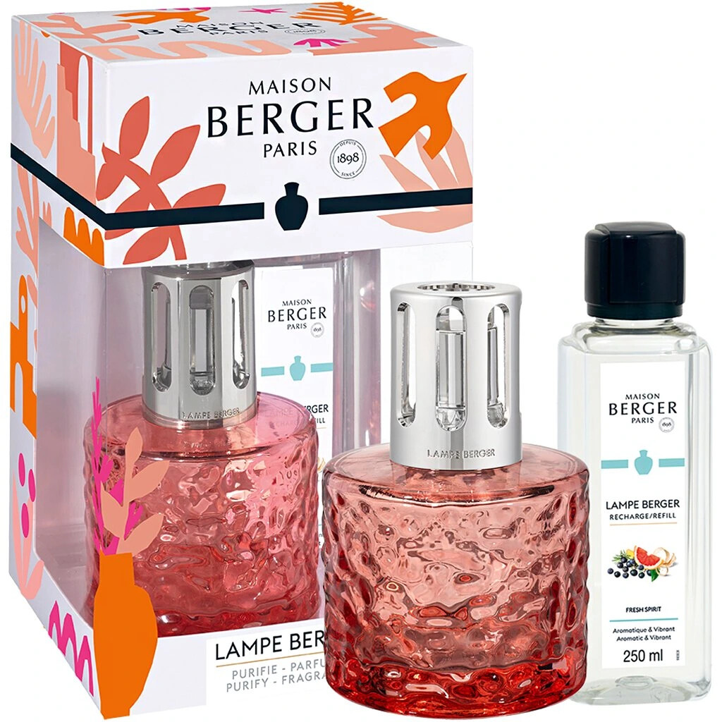 Maison Berger Paris Dárková sada katalytická lampa Mirage Summer Coral + náplň Fresh Spirit 250 ml