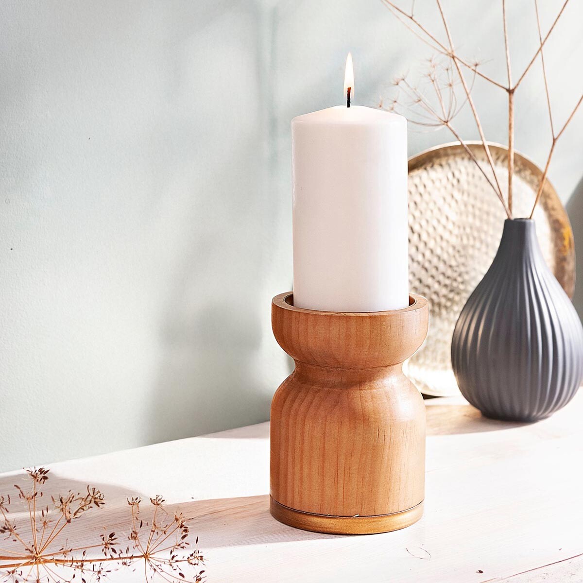 Weltbild Dřevěný svícen Legno, 13 cm
