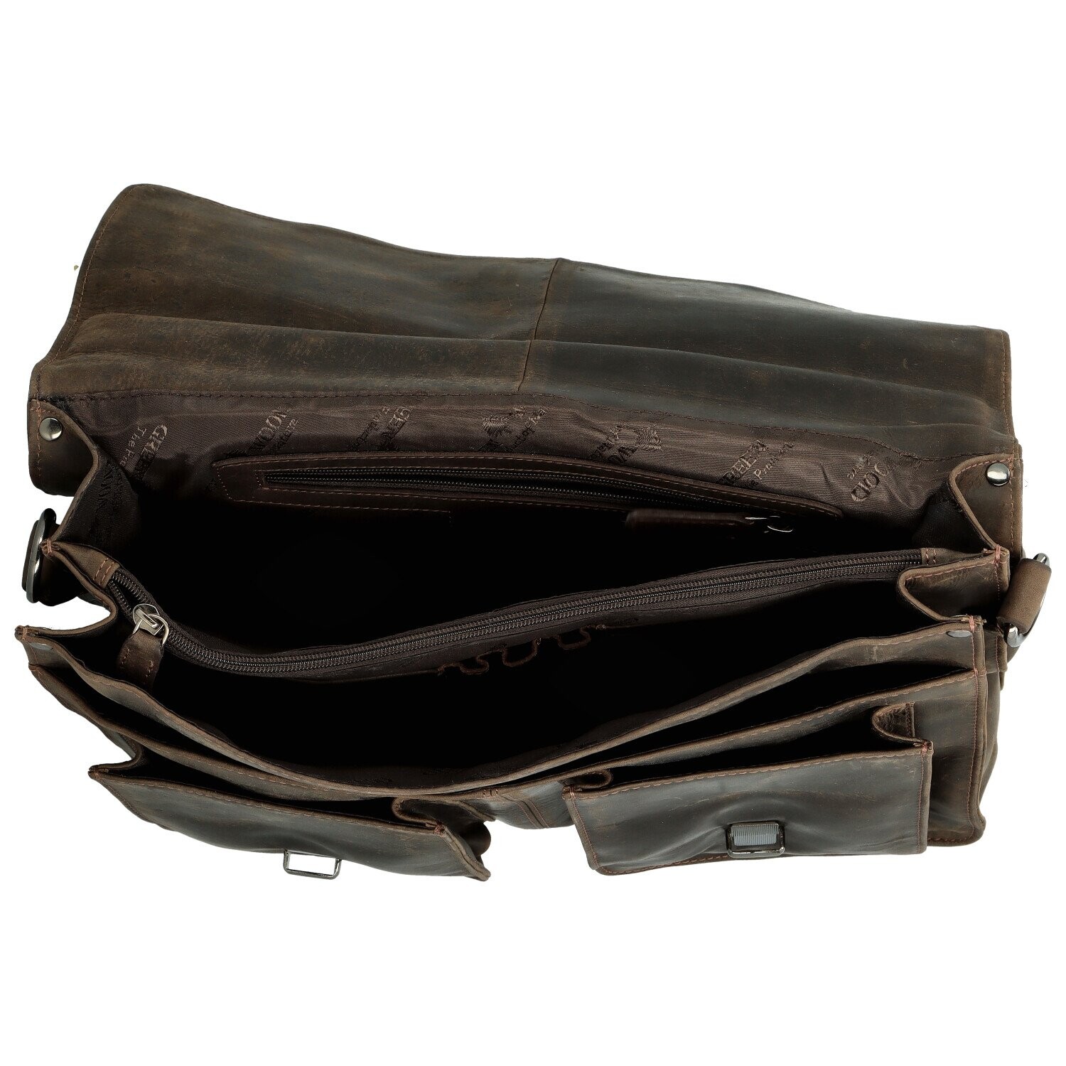 Stylová kožená aktovka Tiffany Green Wood, tmavě hnědá