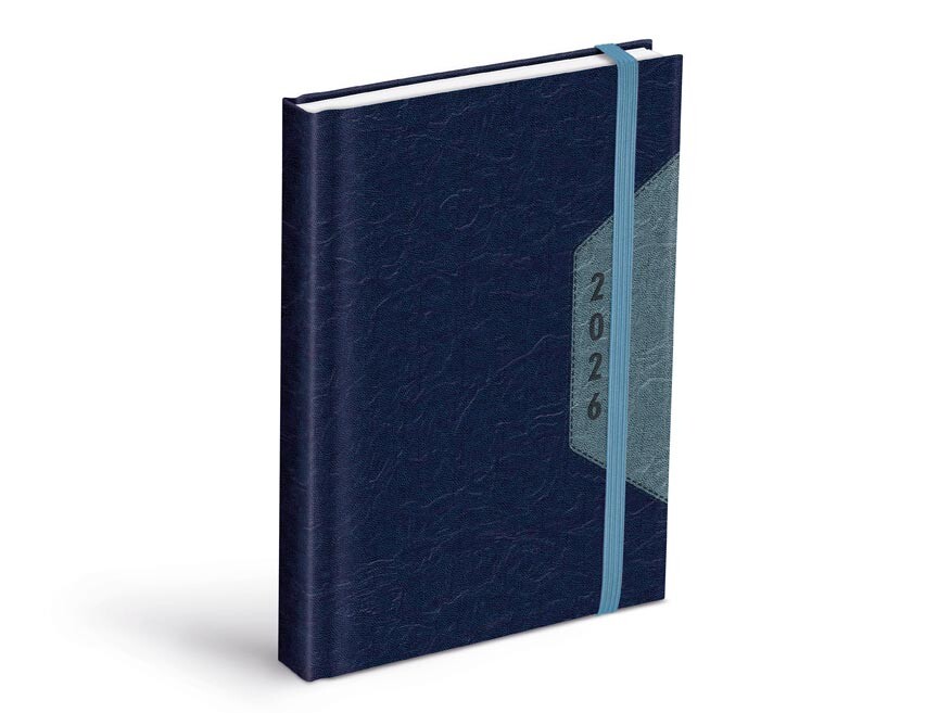 MFP 7781459 Diář 2026 D801 PU blue/gray s gumkou