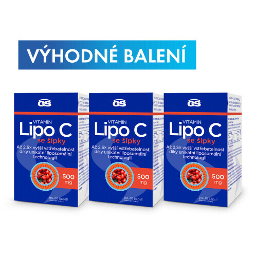 GS Vitamin Lipo C 500mg se šípky cps.90+10 - balení 3 ks