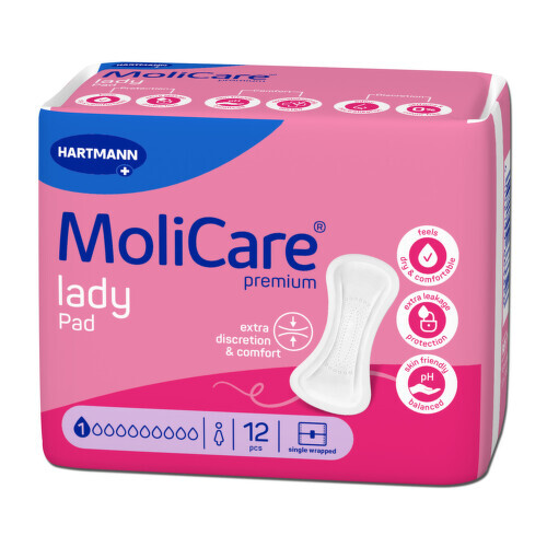 MoliCare Lady Pad inkontinenční vložky 1 kapka 12ks