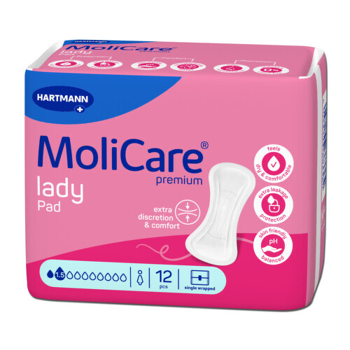 MoliCare Lady Pad inkontinenční dámské vložky 1.5 kapek 12ks