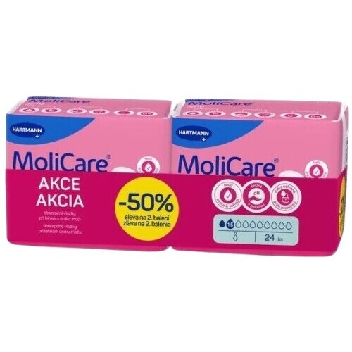 MoliCare Lady Pad inkontinenční dámské vložky 1.5 kapek duopack 2x12ks