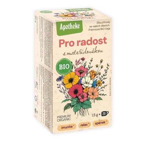 Apotheke BIO Pro radost s mateřídouškou čaj 20× 1,5 g
