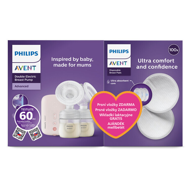 Philips AVENT Odsávačka mateřského mléka elektrická DUO SCF397/31+Dárek