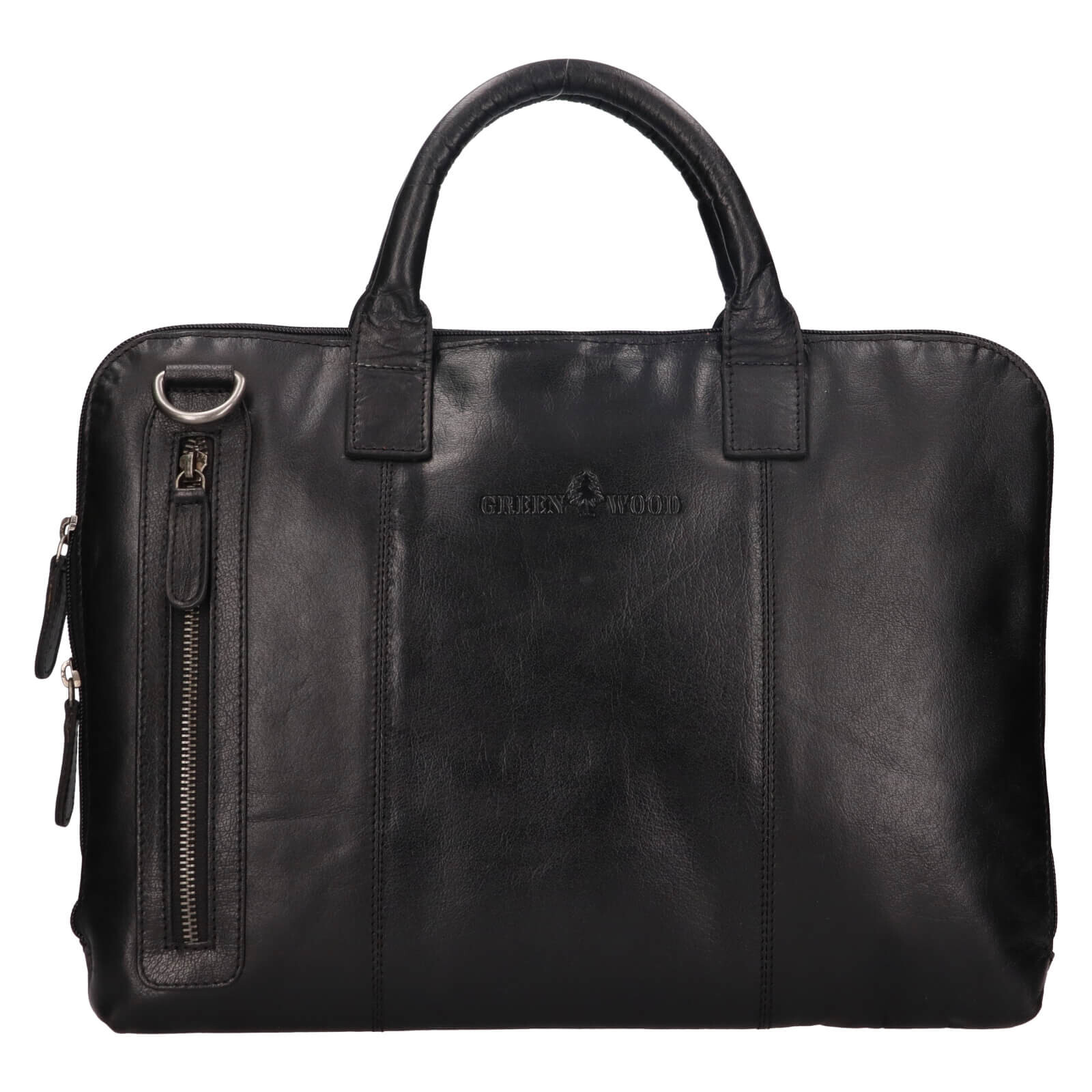 Kožená taška na notebook Greenwood Bern - černá