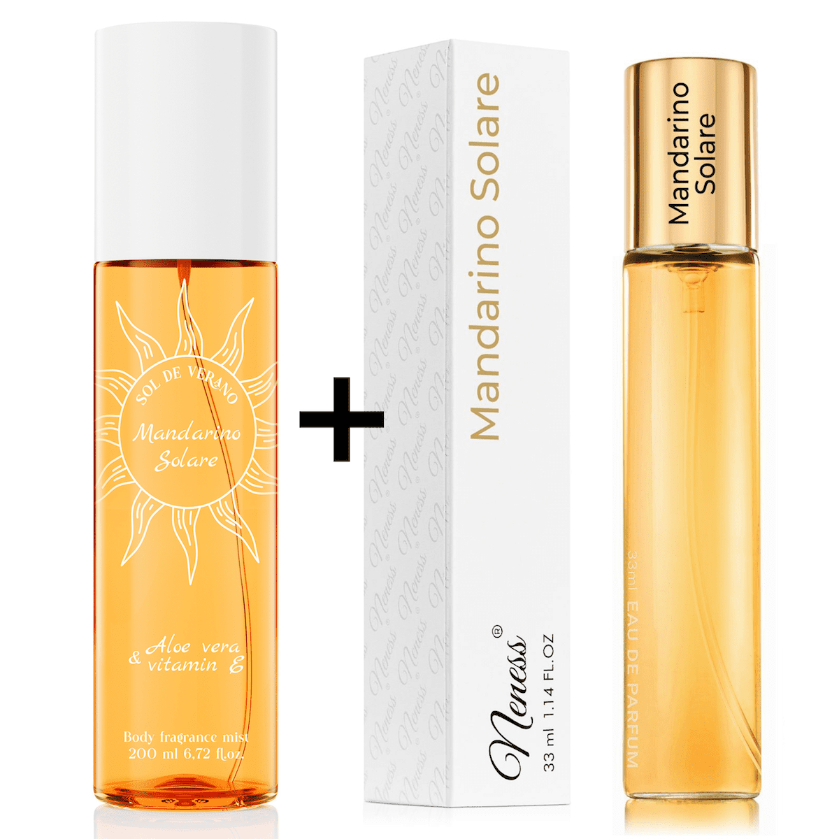 Neness Mandarino Solare výhodná sada tělový sprej + parfémovaná voda pro ženy 200ml + 33ml