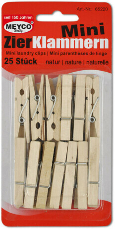 Kolíčky natur dřevěné mini 25x45mm