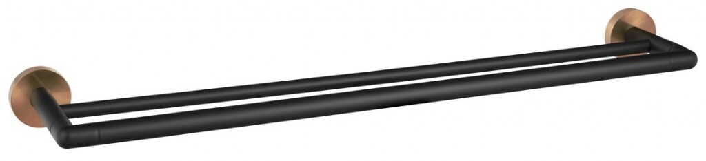 SAPHO LARISSA dvojitý držák ručníků 600, černá/měď mat WS011BC