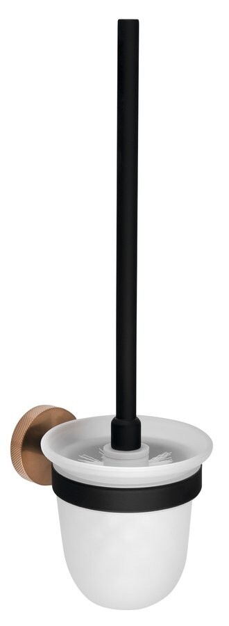 SAPHO LARISSA WC štětka závěsná, mléčné sklo, černá/měď mat WS008BC