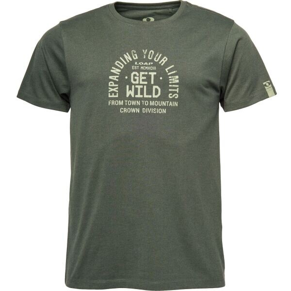 LOAP BORUM Pánské fashion tričko, tmavě zelená, velikost