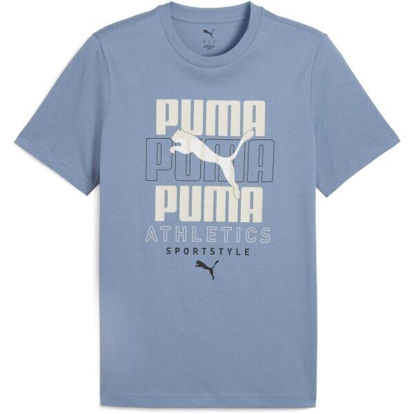 Puma GRAPHIC STACKED TEE Pánské triko, modrá, velikost