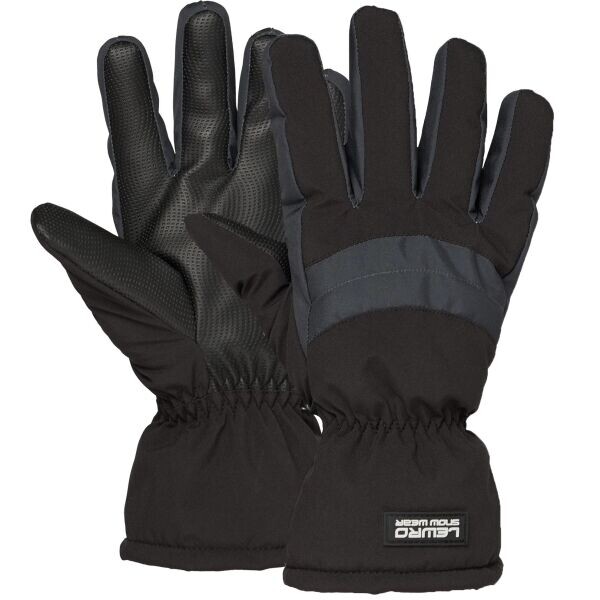 Lewro DAVONNY Dětské lyžařské rukavice, černá, velikost 12-15Y
