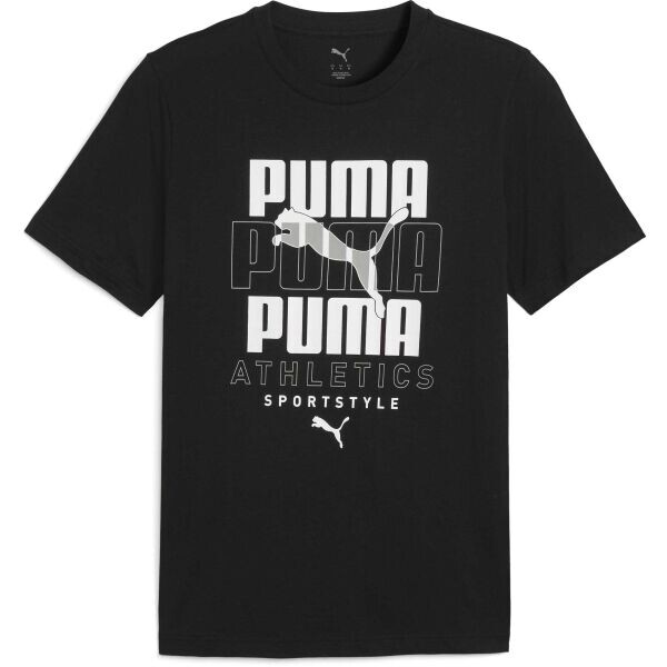 Puma GRAPHIC STACKED TEE Pánské triko, černá, velikost