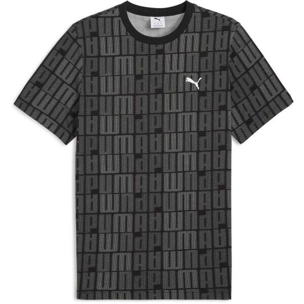 Puma ESSENTIALS LOGO LAB AOP TEE Pánské triko, černá, velikost