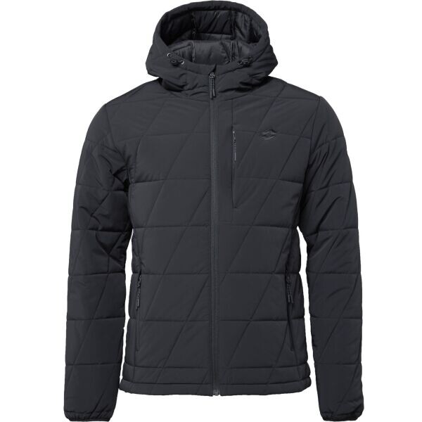 Lotto HAMPUS Pánská lehká prošívaná bunda s kapucí, černá, velikost