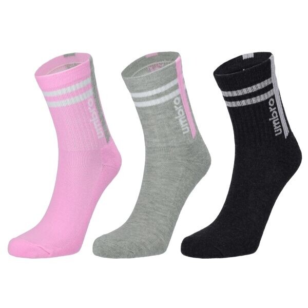 Umbro STRIPED SPORTS SOCKS JNR - 3 PACK Dětské ponožky, šedá, velikost