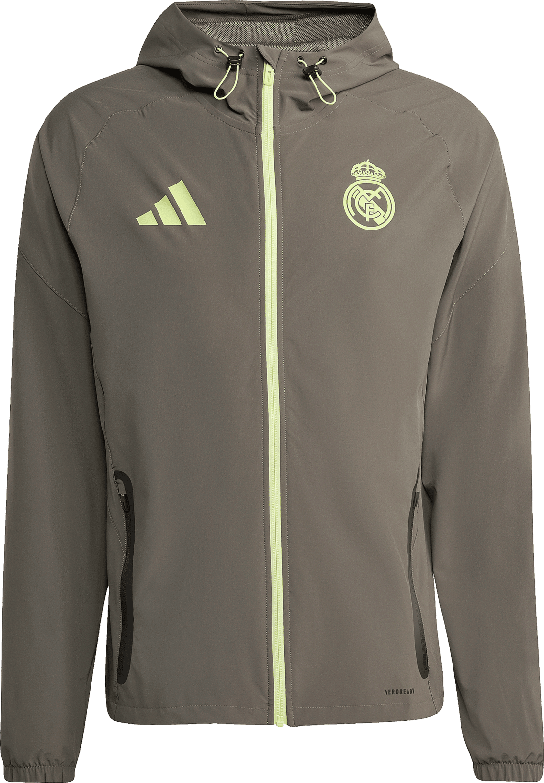 Bunda s kapucí adidas  Real Madrid Tiro25 Competition Vis Tech Travel Jacket