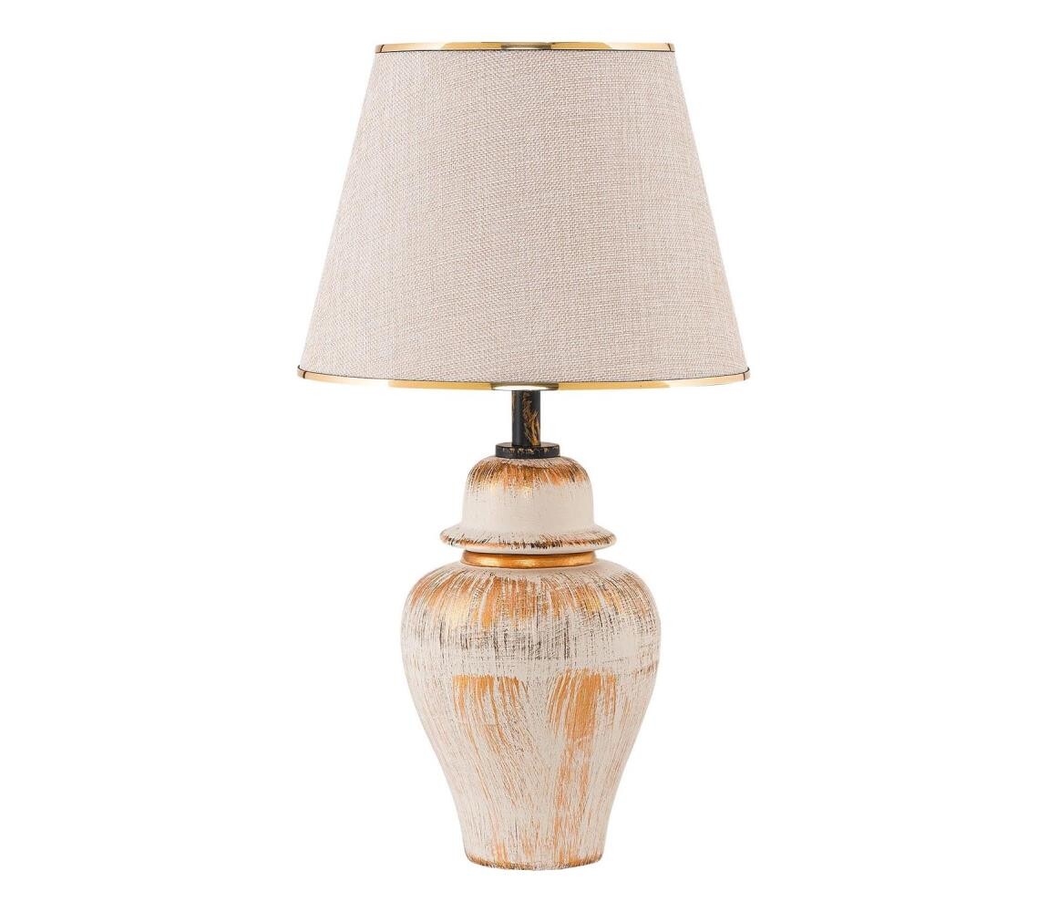 Stolní lampa RAMZES 1xE27/40W/230V krémová/zlatá